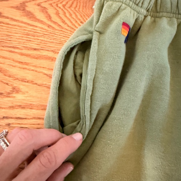 NWT Aviator Nation Bolt Stitch Sweatpants in Faded Army (Size S) - Picture 4 of 10